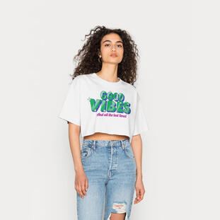 101. GOOD VIBES : Crop Oversize